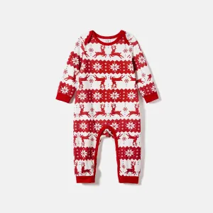 Christmas Family Matching Reindeers Print Long-sleeve Pajamas Sets (Flame Resistant) #1074961