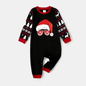 Christmas Family Matching Santa hats and Reindeers Print Long-sleeve Pajamas Sets (Flame Resistant) #1068926