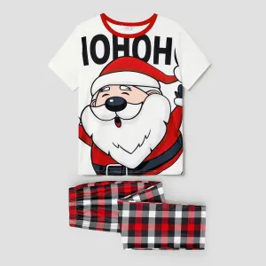 Christmas Family Matching Santa Print Short-sleeve Pajamas Sets(Flame resistant) #1169422
