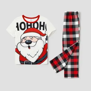 Christmas Family Matching Santa Print Short-sleeve Pajamas Sets(Flame resistant) #1169432