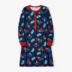 Christmas Family Matching Santa&Cars Print Long-sleeve Pajamas Sets(Flame resistant) #1192225