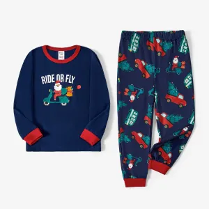 Christmas Family Matching Santa&Cars Print Long-sleeve Pajamas Sets(Flame resistant) #1192228