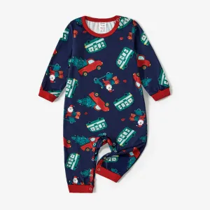 Christmas Family Matching Santa&Cars Print Long-sleeve Pajamas Sets(Flame resistant) #1192235