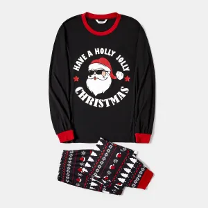 Christmas Family Matching Santas Print Long-sleeve Pajamas Sets(Flame Resistant) #1134584