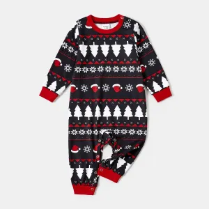 Christmas Family Matching Santas Print Long-sleeve Pajamas Sets(Flame Resistant) #1134594
