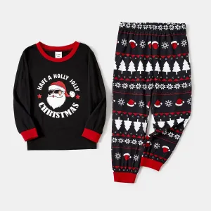 Christmas Family Matching Santas Print Long-sleeve Pajamas Sets(Flame Resistant) #1134599
