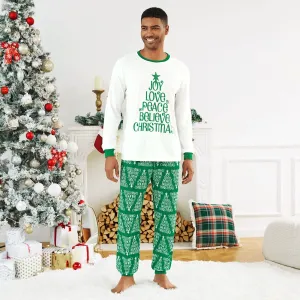 Christmas Letter Tree Print Family Matching Pajamas Sets (Flame Resistant) #1087941