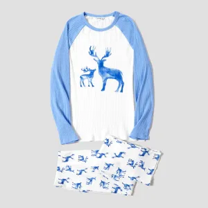 Christmas Matching Deer Print Family Snug- Fitting Pajamas Sets #1169211