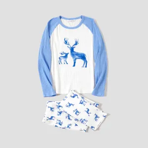 Christmas Matching Deer Print Family Snug- Fitting Pajamas Sets #1169215