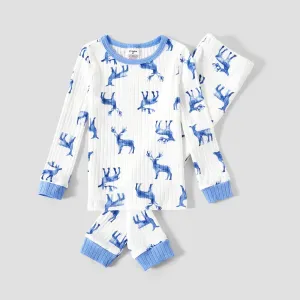 Christmas Matching Deer Print Family Snug- Fitting Pajamas Sets #1169223