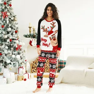Christmas Reindeer Print Family Matching Pajamas Sets (Flame Resistant) #1078416