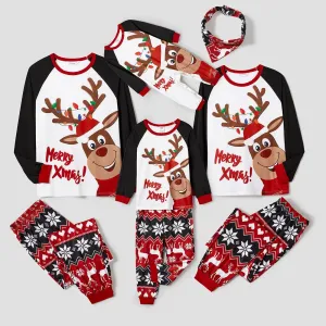 Christmas Reindeer Print Family Matching Pajamas Sets (Flame Resistant) #1078417