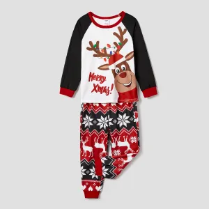 Christmas Reindeer Print Family Matching Pajamas Sets (Flame Resistant) #1078421