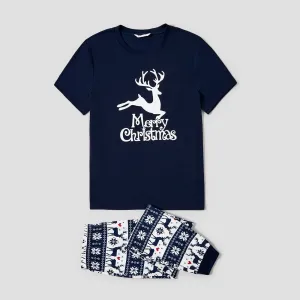 Christmas Reindeer Print Glow in the Dark Family Matching Pajamas Sets (Flame Resistant) #1116758