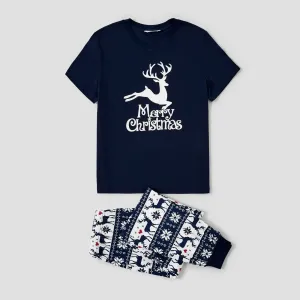 Christmas Reindeer Print Glow in the Dark Family Matching Pajamas Sets (Flame Resistant) #1116762