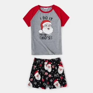 Christmas Santa and Letter Print Family Matching Short-sleeve Pajamas Sets (Flame Resistant) #1013943