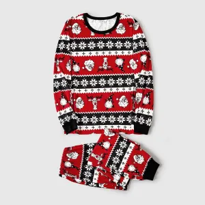 Christmas Santa and Reindeer Allover Print Family Matching Pajamas Sets (Flame Resistant) #1092411