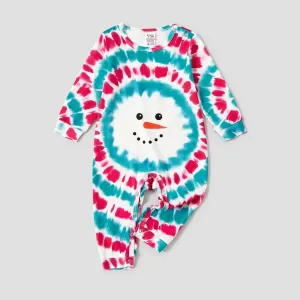 Christmas Snowman Print Family Matching Colorful Pajamas Sets (Flame Resistant) #1092570