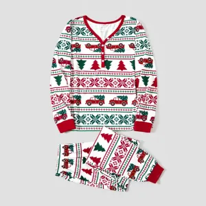Christmas Tree and Trunk Print Family Matching Pajamas Sets (Flame Resistant)a #1081275