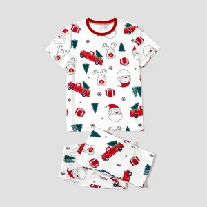 Christmas Trunk and Santa Print Family Matching Pajamas Sets (Flame Resistant) #1081205