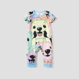 Family Matching Allover Cute Smile Bear Pattern Pajamas Sets (Flame Resistant) #1332919