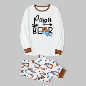 Family Matching Bear And Deer Print Long-sleeved Pajamas Sets (Flame Resistant) #1061127