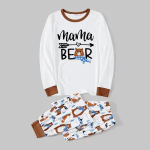 Family Matching Bear And Deer Print Long-sleeved Pajamas Sets (Flame Resistant) #1061131