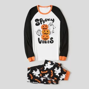 Halloween Family Matching Letter & Pumpkin Print Pajamas Sets (Flame Resistant) #1063946