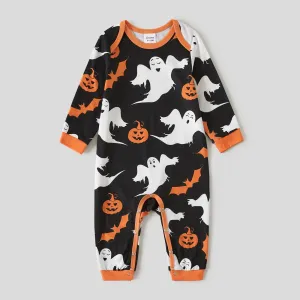 Halloween Family Matching Letter & Pumpkin Print Pajamas Sets (Flame Resistant) #1063956