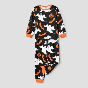 Halloween Family Matching Letter & Pumpkin Print Pajamas Sets (Flame Resistant) #1063959