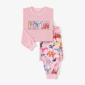 Halloween Family Mtaching Dinosaur Print Pajamas Sets (Flame Resistant) #1065436