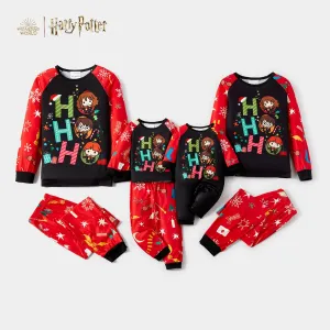 Harry Potter Family Matching Christmas Red Raglan-sleeve Graphic Pajamas Sets (Flame Resistant) #815990