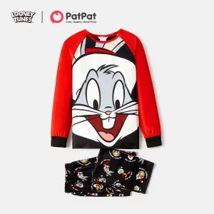 Looney Tunes  Family Matching Cartoon Graphic aglan-sleeve Allover Christmas Print Pajamas Sets (Flame Resistant) #210767