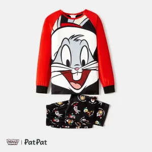 Looney Tunes  Family Matching Cartoon Graphic aglan-sleeve Allover Christmas Print Pajamas Sets (Flame Resistant) #210770