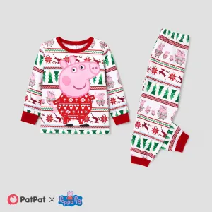 Peppa Pig Christmas Family Matching Character Print Long-sleeve Pajamas Sets(Flame Resistant) #1167366