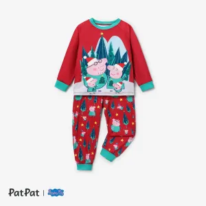 Peppa Pig Christmas Family Matching Character Print Long-sleeve Pajamas Sets(Flame Resistant) #1170972