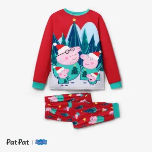 Peppa Pig Christmas Family Matching Character Print Long-sleeve Pajamas Sets(Flame Resistant) #1170978