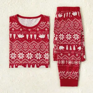Traditional Christmas Print Family Matching Pajamas Sets (Flame resistant) #1004598