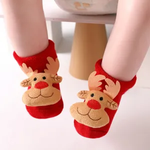 1 Pair Baby / Toddler Christmas 3D Cartoon Decor Non-slip Socks #1160766