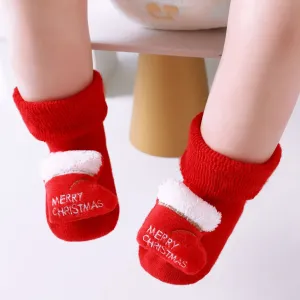 1 Pair Baby / Toddler Christmas 3D Cartoon Decor Non-slip Socks #1160769