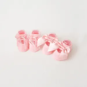 2-Pair Baby / Toddler Girl Bowknot Solid Socks Set #186768