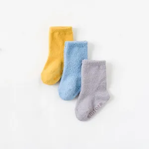 3-pack Baby Basic Coral velvet material, soft and comfortable thickened warm floor socks #1167251
