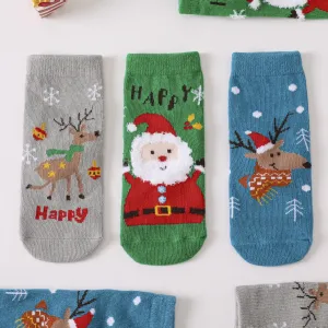 3-pairs Baby / Toddler Christmas Thermal Socks Set #816178