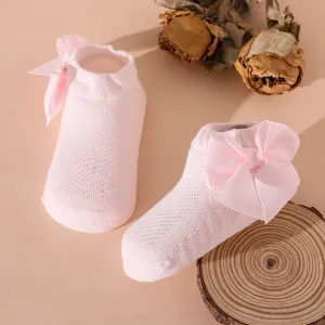 5 Colors Baby/Toddler Eyelet Bow Decor Socks #1055314