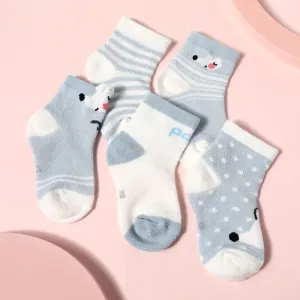 5-pack Baby / Toddler Stripe Dots Cartoon Animal Pattern Socks #196622