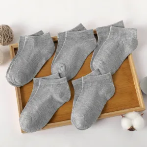 5-pairs Baby / Toddler / Kid Solid Socks #200909