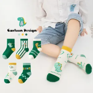 5-pairs Toddler Cartoon Dinosaur Print Socks Set #209660