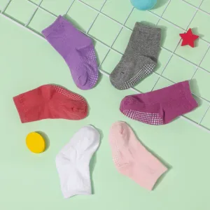 6-pack Baby / Toddler Pure Color Floor Non-slip Glue Socks #786021