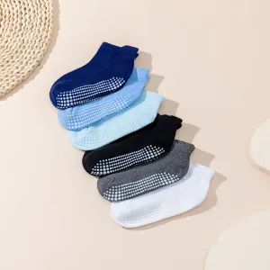 6-pairs Baby / Toddler Solid Non-slip Grip Socks #221852