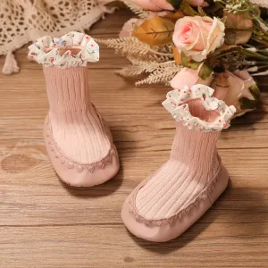 Baby Floral Graphic Ruffle Floor Socks #1063939